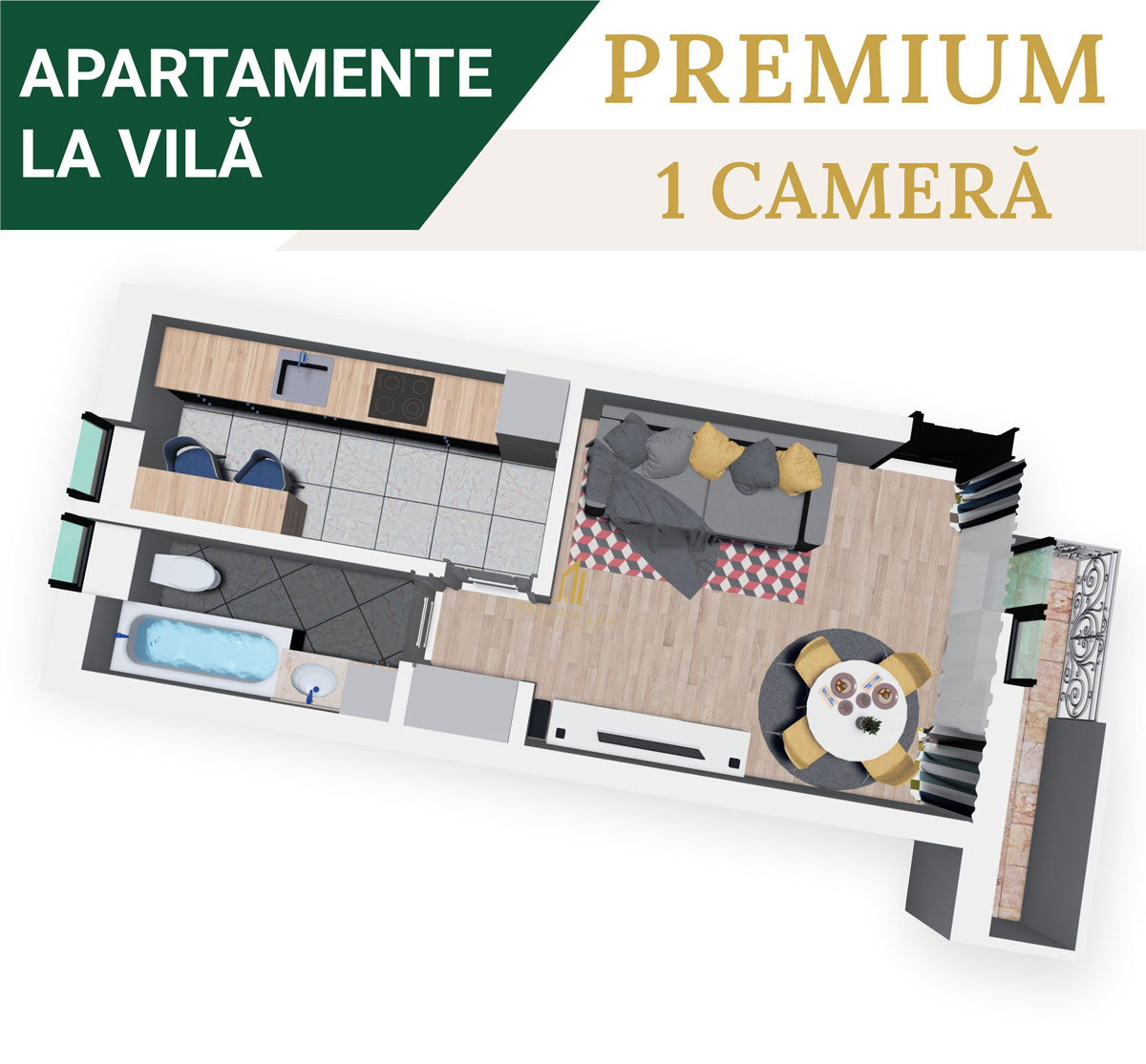 Apartament 1 camera varianta 1A