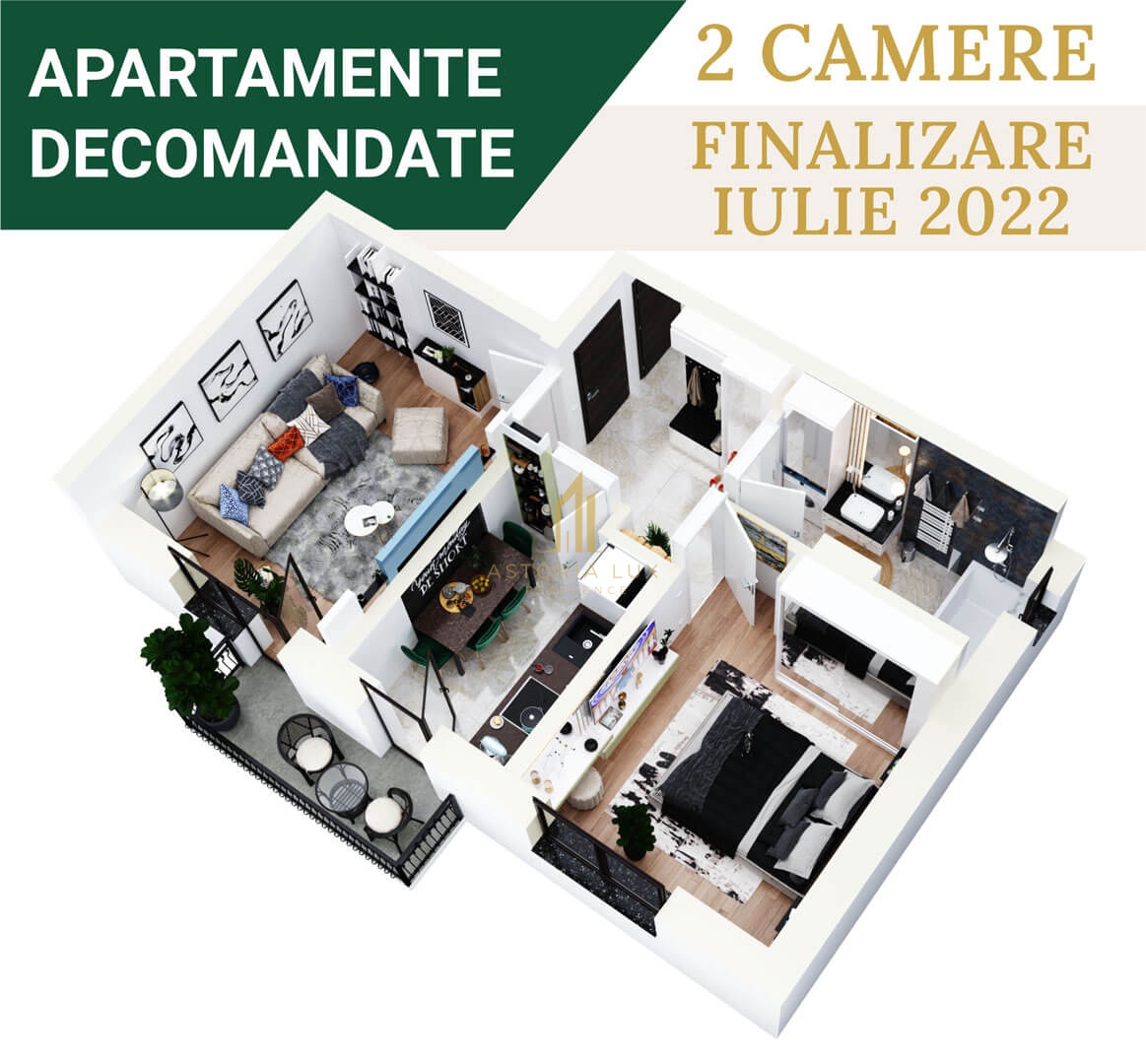 Apartament 2 camere Decomandat